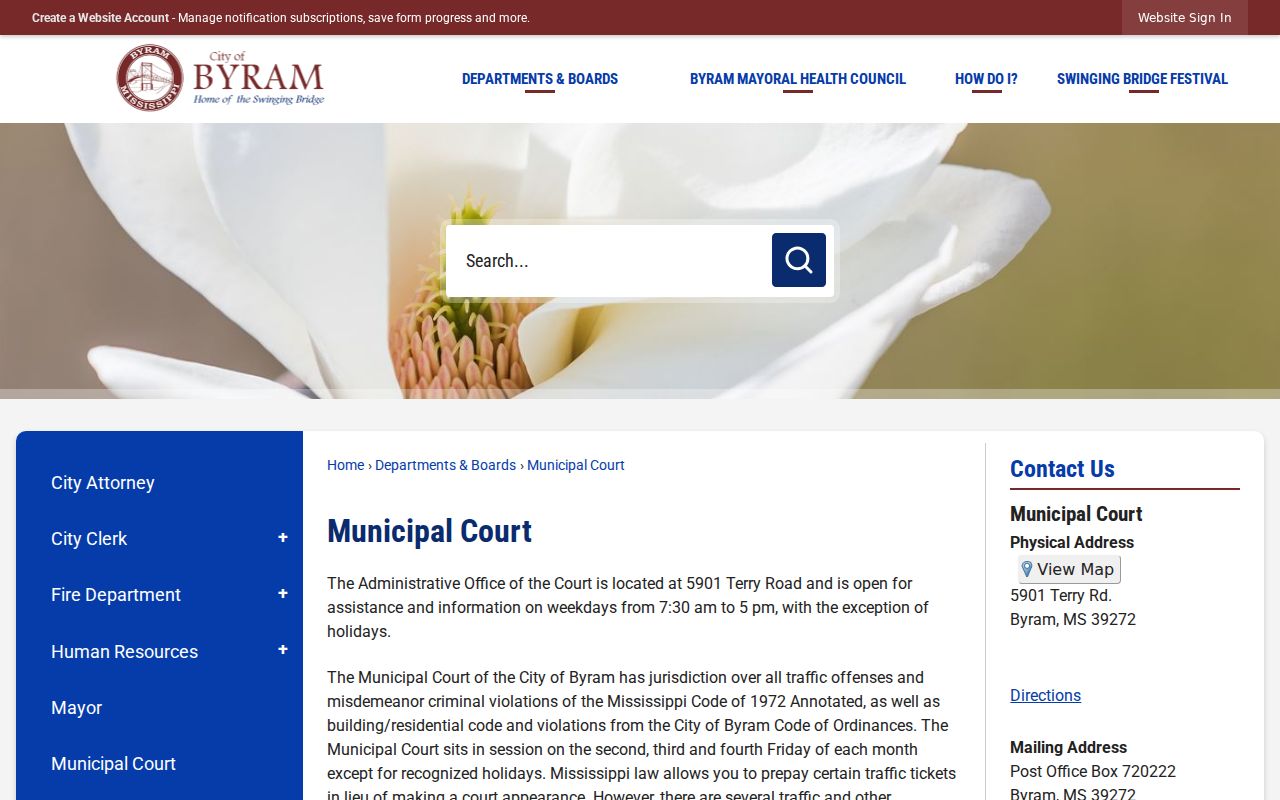 Byram court records Municipal Court information