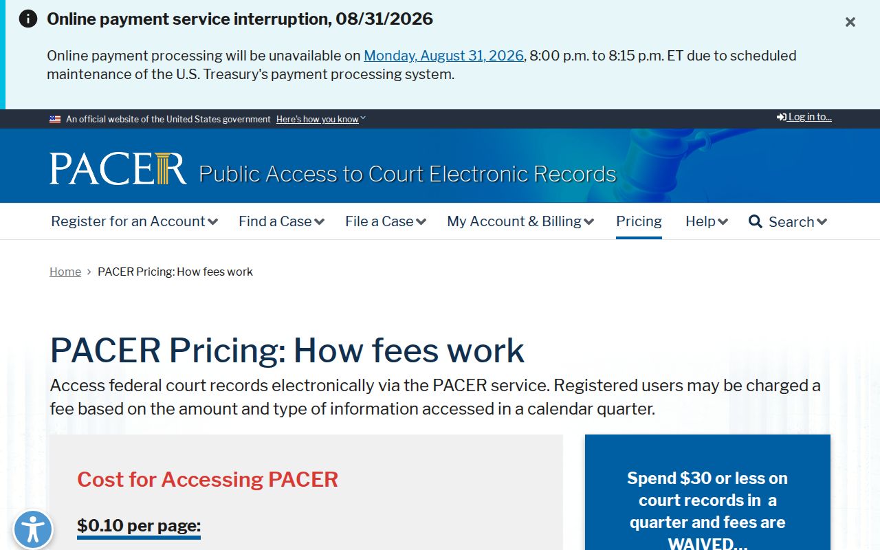 Hinds County court records compared with federal PACER pricing