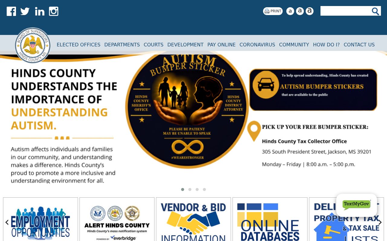 Hinds County court docket calendar access information